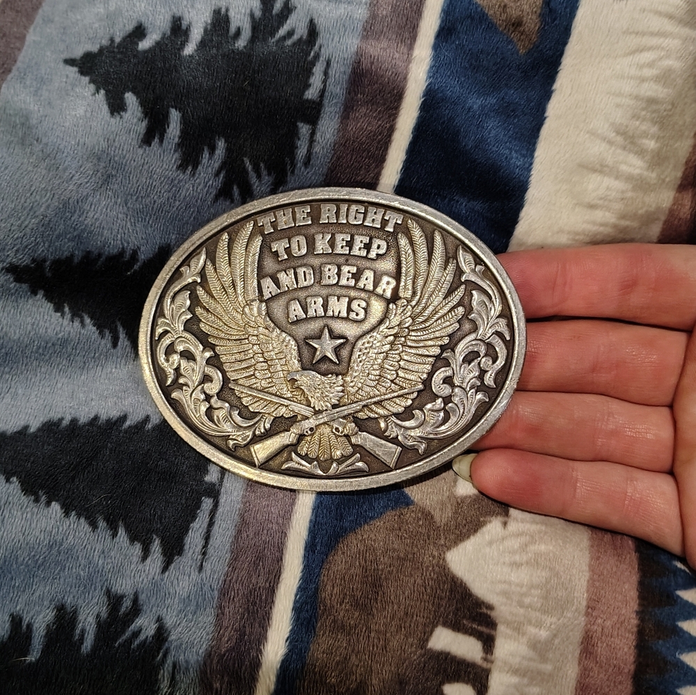 Silver Eagle Emblem Belt Buckle